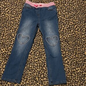 Mini Boden girls size 9 Heart Patch Jeans
